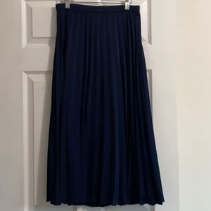 J.Crew pleated midi skirt -navy